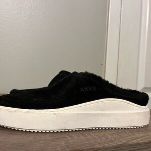 Lucky Brand Black and White Slip-On Loafers